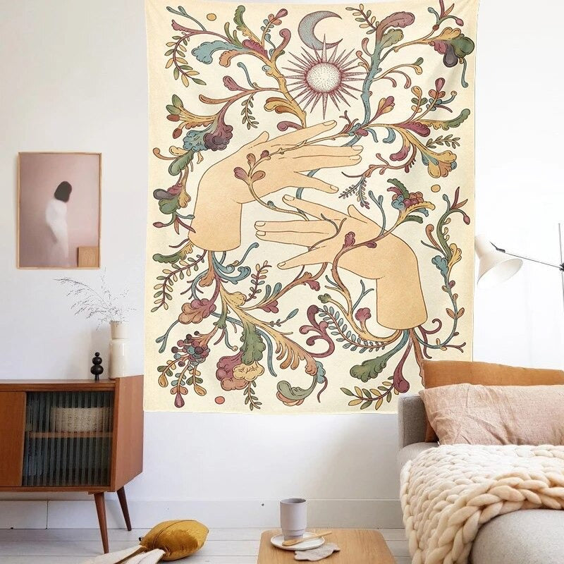 Moon Flowers Tapestry - Shop Online on roomtery