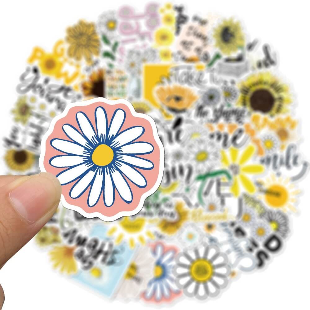 Multicolor Daisy Aesthetic Sticker