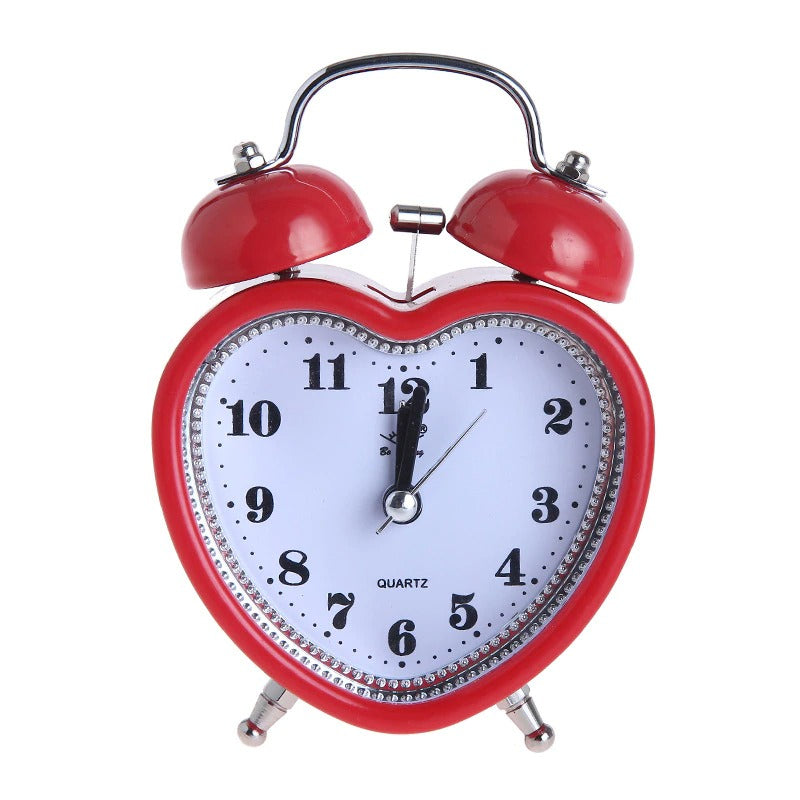 Heart Shape Bell Alarm Clock | Aesthetic Room Desk Decor