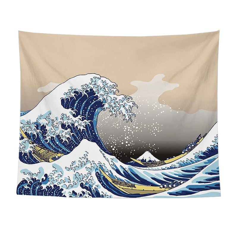 hokusai kanagawa wave aesthetic wall hanging tapestry roomtery