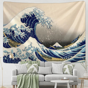Hokusai Kanagawa Wave Tapestry