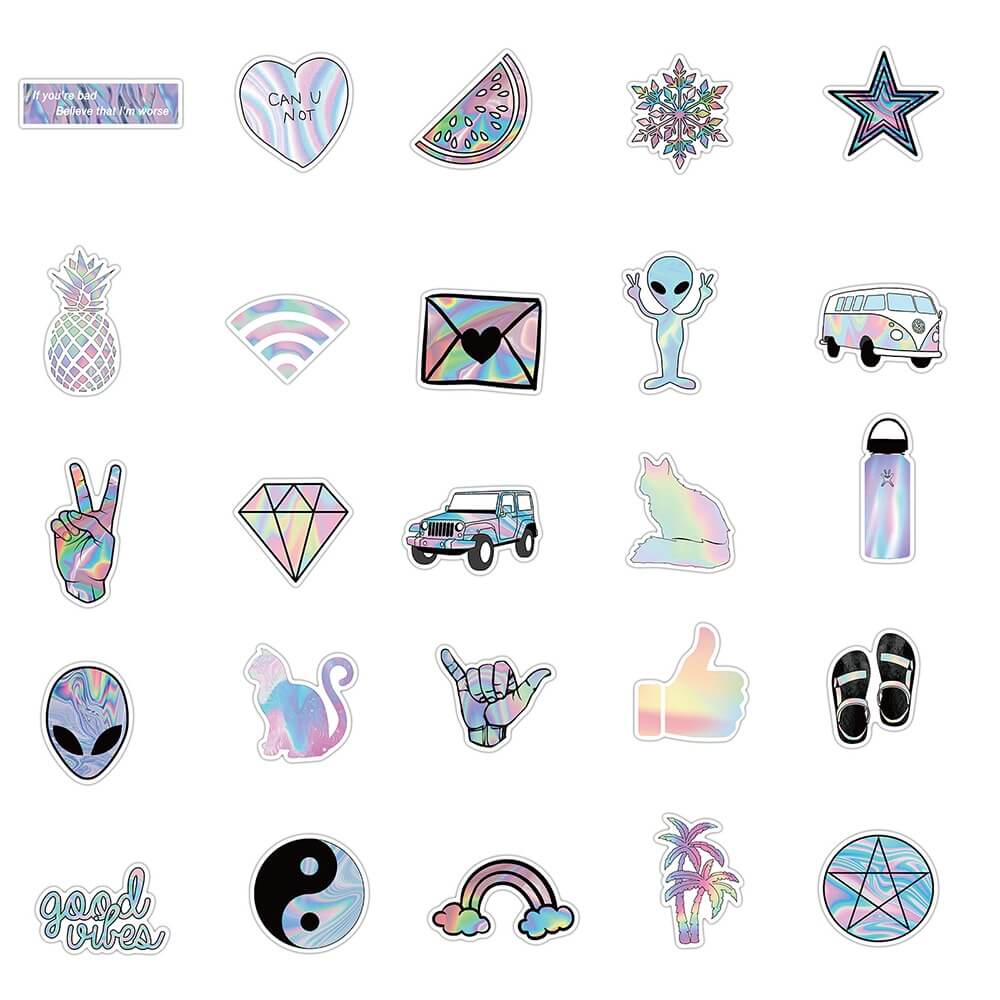 holographic stickers vaporwave aesthetic room decor roomtery