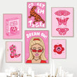 Hot Pink Girly Canvas Posters