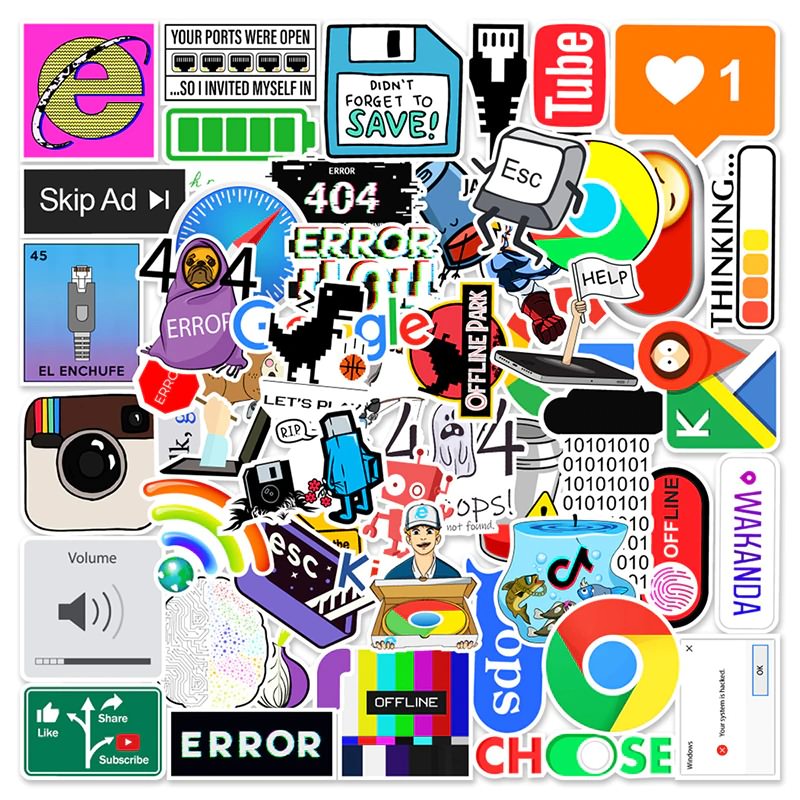 00's Internet Sticker Pack - Shop Online on roomtery