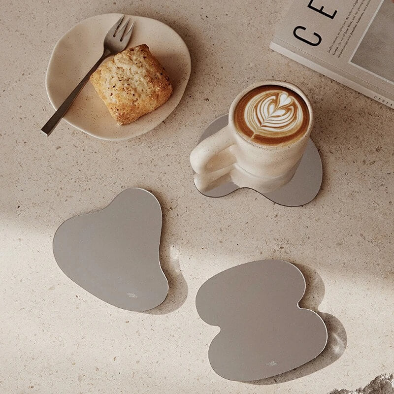 aesthetic irregular blob mirror coaster decor roomtery