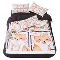 kawaii anime aesthetic room bed sheet duvet cover bedding set shiba print