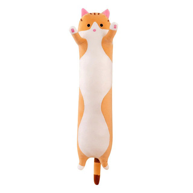 long sausage cat kawaii cute cat plushie pillow aesthetic decor roomtery
