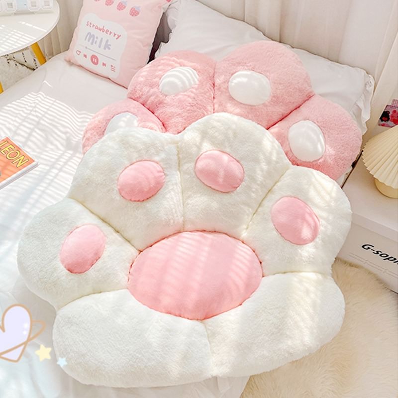 kawaii aesthetic cute cat paw seat cushion gaming chair decorative pillow room decor roomtery