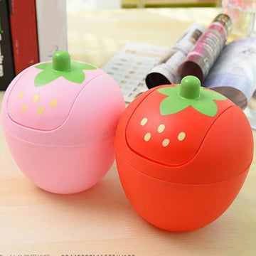 strawberry shaped desk trash can aesthetic organizer roomtery