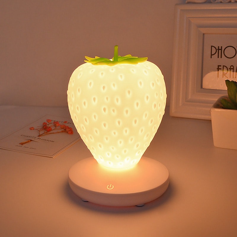 kawaii aesthetic strawberry night light lamp roomtery