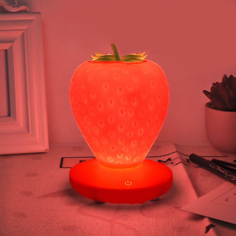 kawaii aesthetic strawberry night light lamp roomtery