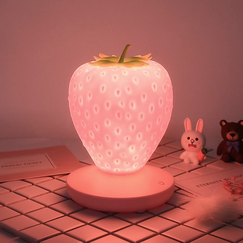 kawaii aesthetic strawberry night light lamp roomtery