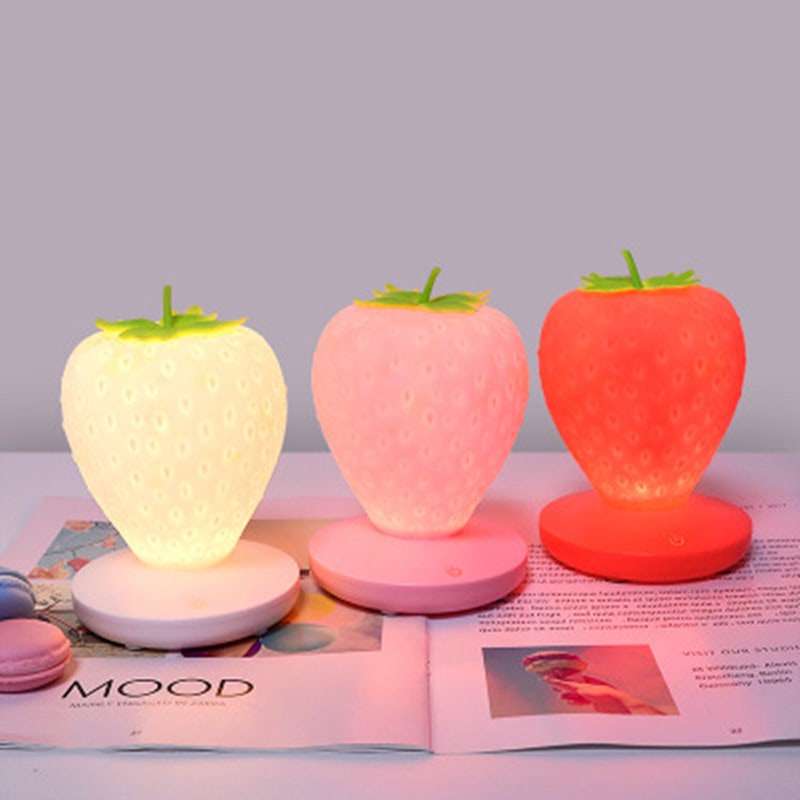 kawaii aesthetic strawberry night light lamp roomtery