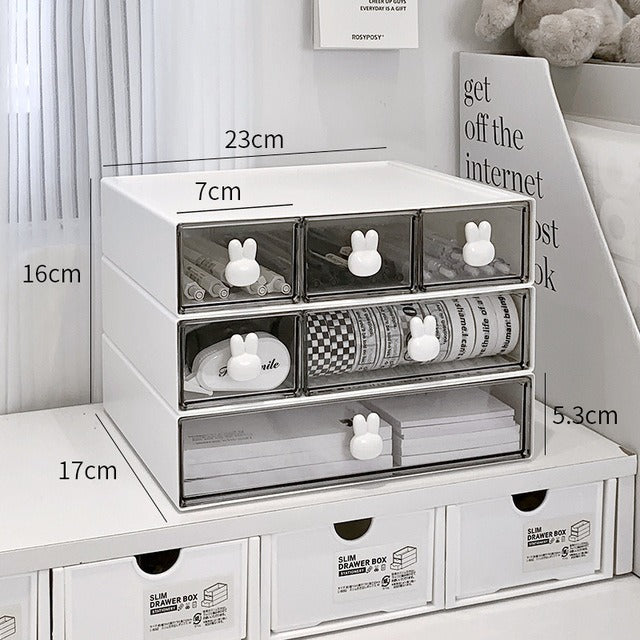 white kawaii desktop drawer storage box organizer roomtery