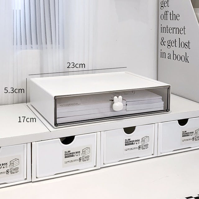 white kawaii desktop drawer storage box organizer roomtery