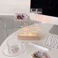 korean aesthetic room acrylic memo note board led wooden stand roomtery