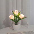 led potted tulip night light flower lamp roomtery