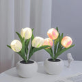 led potted tulip night light flower lamp roomtery