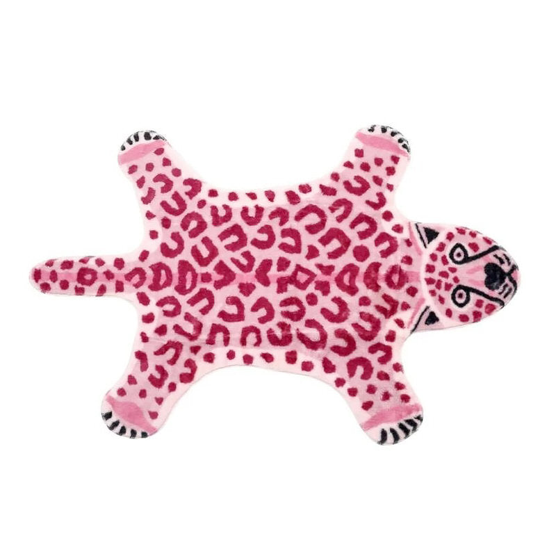 Pink Leopard Furry Accent Rug - Shop Online on roomtery