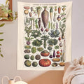 les legumes vegetables botanical educational aesthetic tapestry roomtery