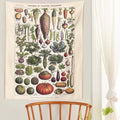 les legumes vegetables botanical educational aesthetic tapestry roomtery