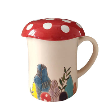 amanita red mushroom lid cup cottagecore aesthetic roomtery