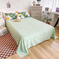 daisy flower checkered green aesthetic bedding set duvet cover decor roomtery 