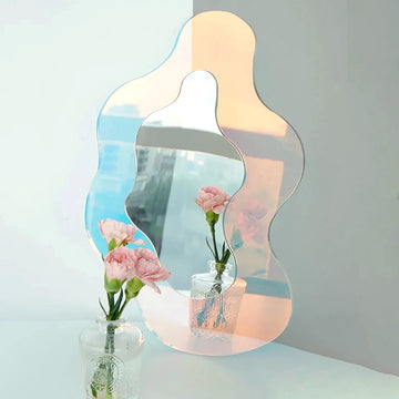 light specular chameleon danish pastel aesthetic acrylic blob mirror roomtery