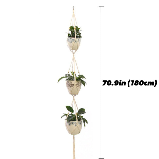 macrame plant pot hanger aesthetic room decor wall hanging plant holder roomtery