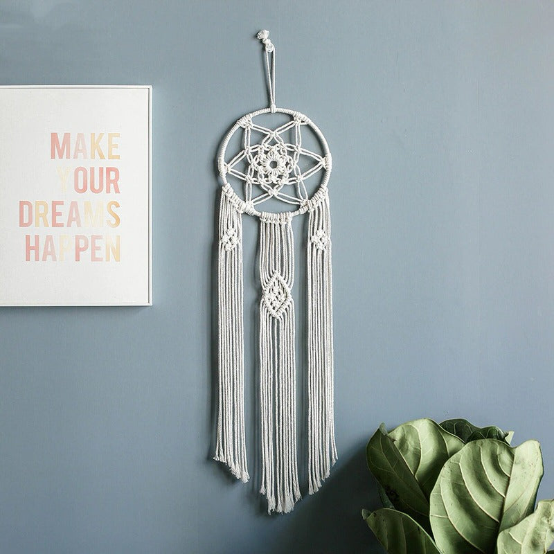 macrame wall hanging decor aesthetic dreamcatcher round star shape roomtery