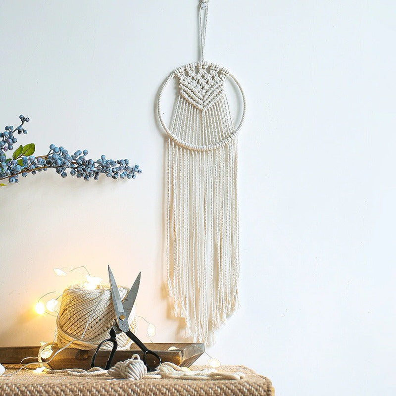 macrame wall hanging decor aesthetic dreamcatcher round shape roomtery