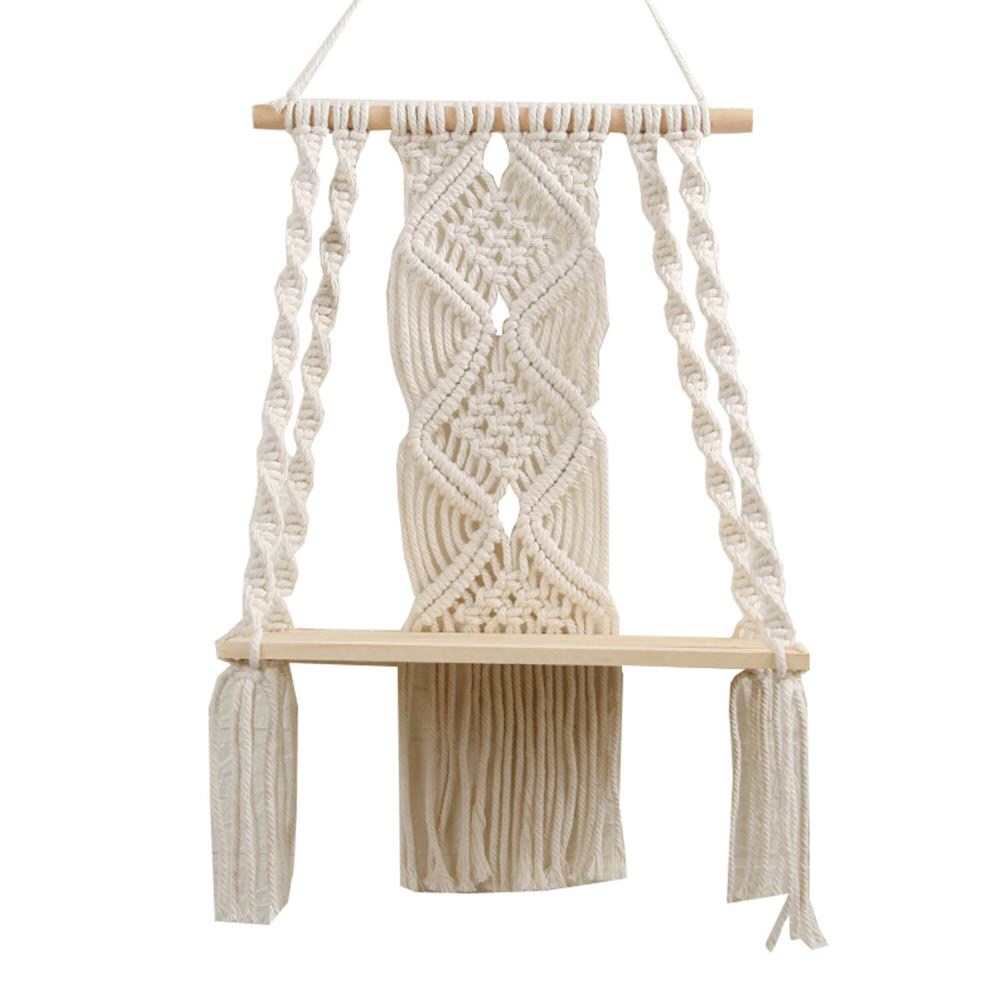 macrame wall hanging shelf boho aesthetic room decor roomtery