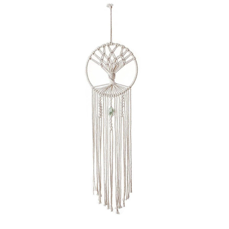 aesthetic macrame wall hanging dream catcher tree shaped inside with crystal roomtery