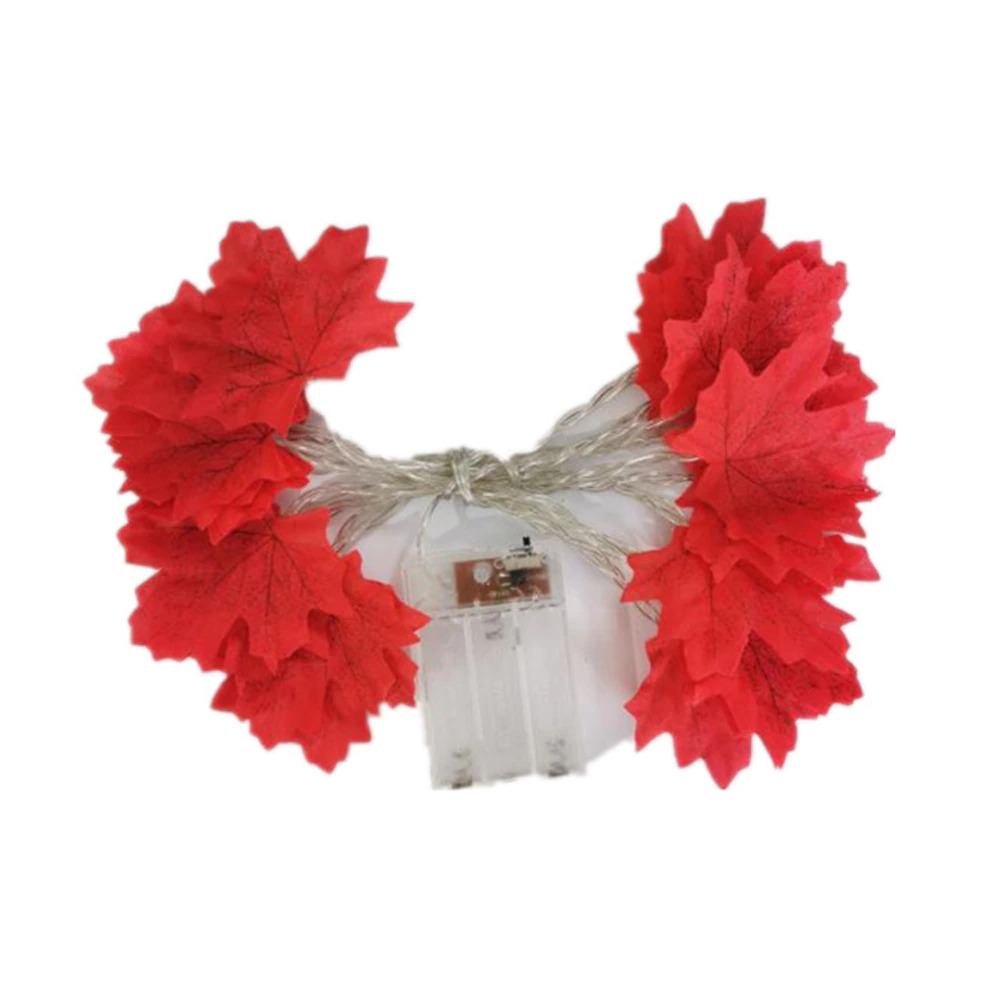 Fall Maple Leaf Garland string lights cottagecore aesthetic roomtery