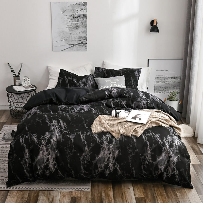 ClearloveWL Duvet Cover Set, Modern Marble Print Bed Reversable