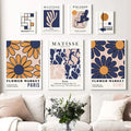 matisse morris yellow blue color themed gallery wall art aesthetic canvas posters roomtery