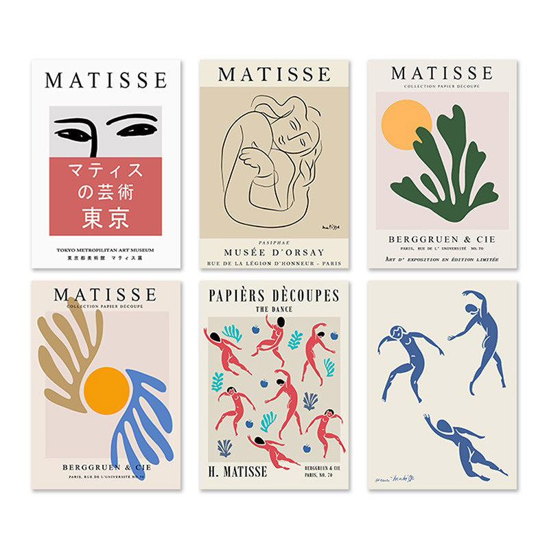 henri matisse abstract cut outs canvas wall art aesthetic posters roomtery