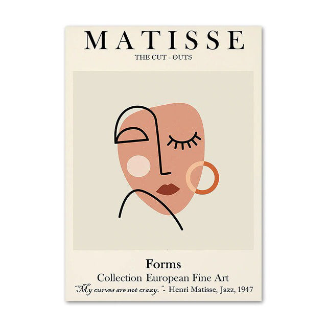 matisse cutouts outline canvas wall art aesthetic posters roomtery