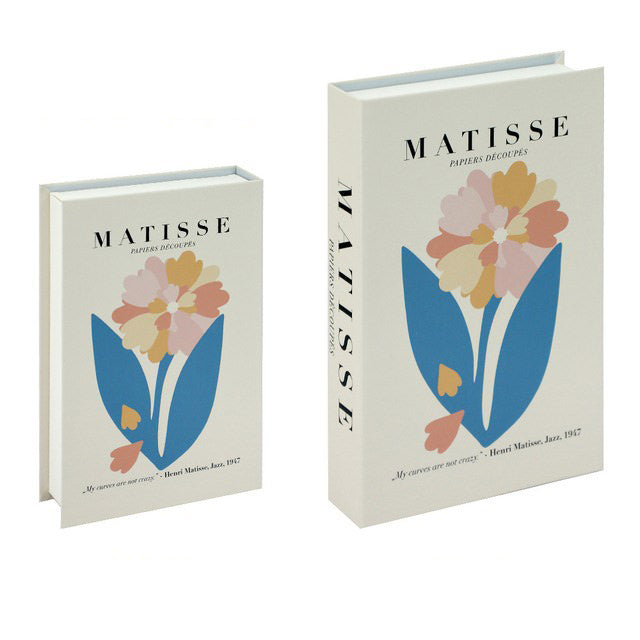 fake book matisse print shelf storage box organizer roomtery