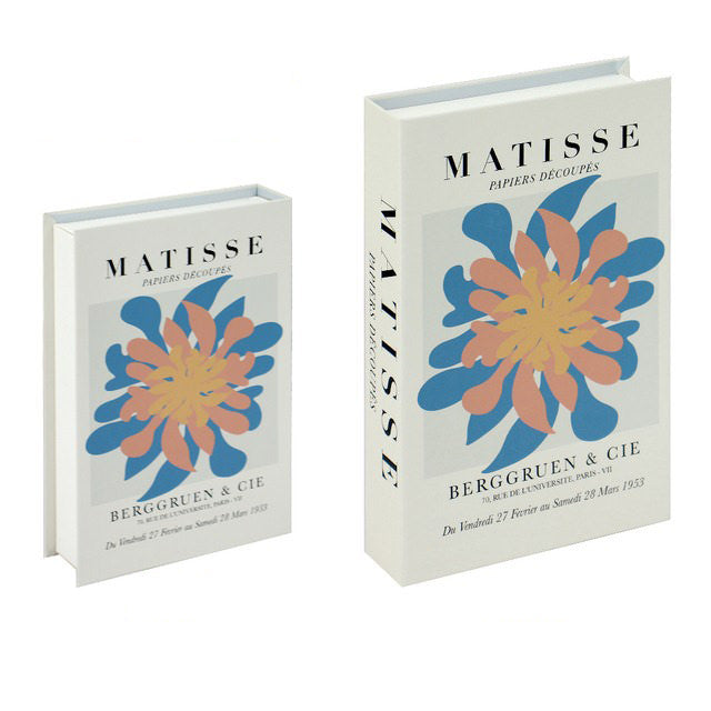 fake book matisse print shelf storage box organizer roomtery