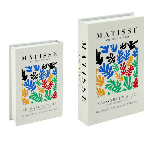 fake book matisse print shelf storage box organizer roomtery