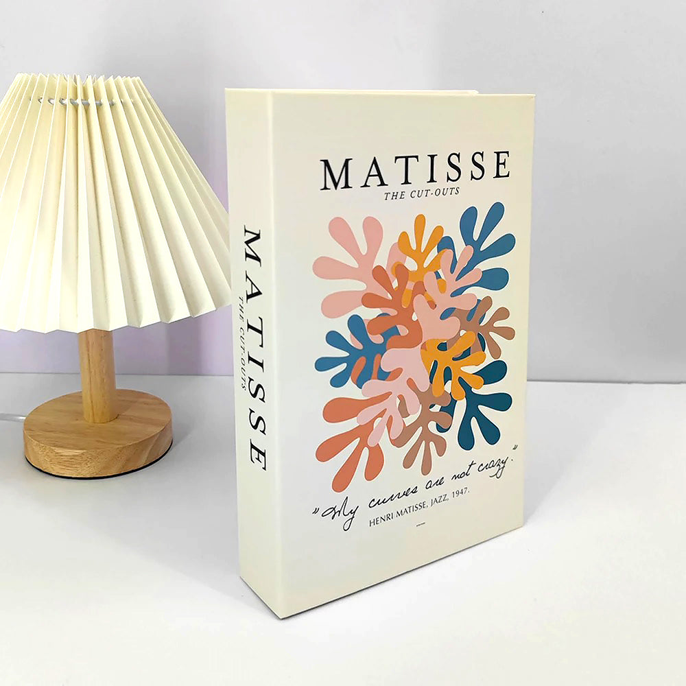 fake book matisse print shelf storage box organizer roomtery