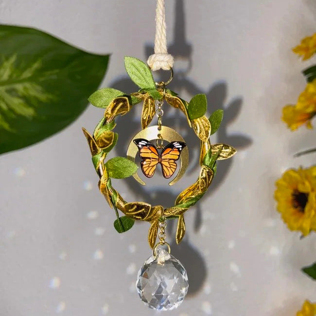 mini aesthetic fairycore butterfly suncatcher wall hanging roomtery