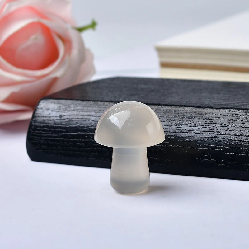 Crystal Mushroom Sculpture Crystal Sculptures Hand Carved Gemstone Mushrooms Decor Stone and Crystals Figurine roomtery
