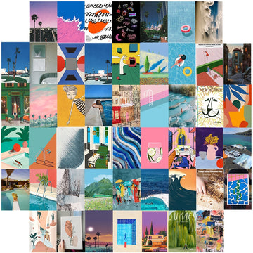 minimal modern art posters wall card collage kit