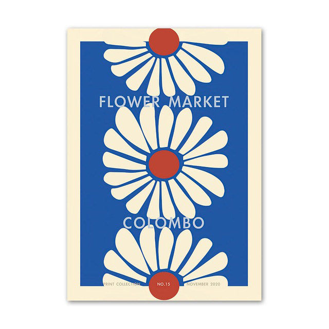 vibrant colorful flower market modern aesthetic canvas wall art prints roomtery