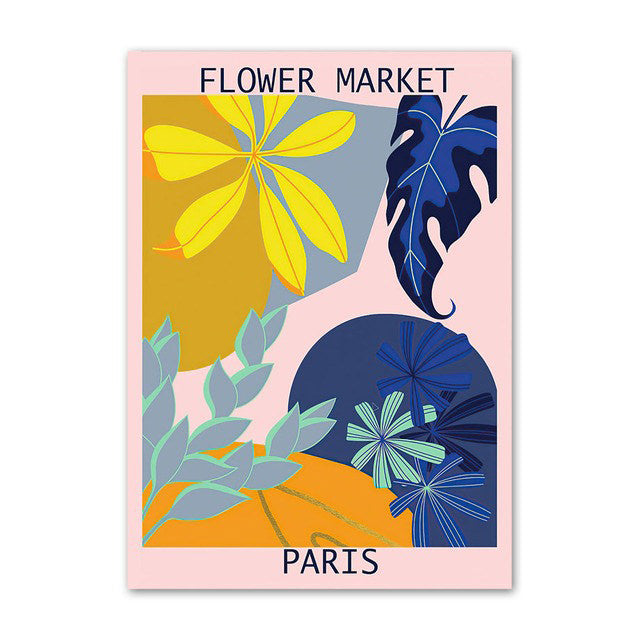 vibrant colorful flower market modern aesthetic canvas wall art prints roomtery