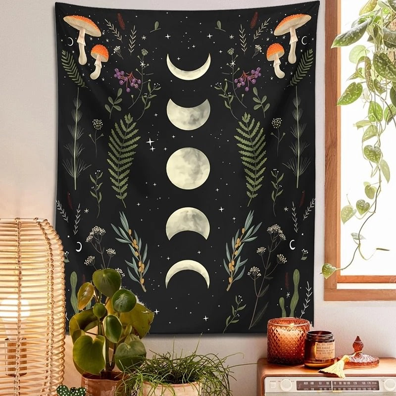 Moon Garden Mushrooms Tapestry - Shop Online on roomtery