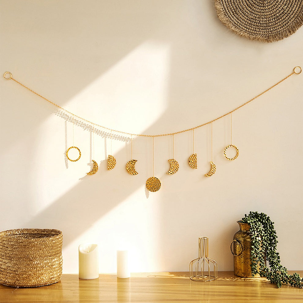 Forged Gold Moon Phases Wall Decor | Aesthetic Room Wall Decor - roomtery