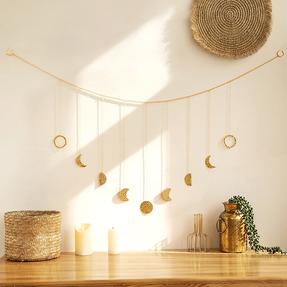 Forged Gold Moon Phases Wall Decor | Aesthetic Room Wall Decor - roomtery